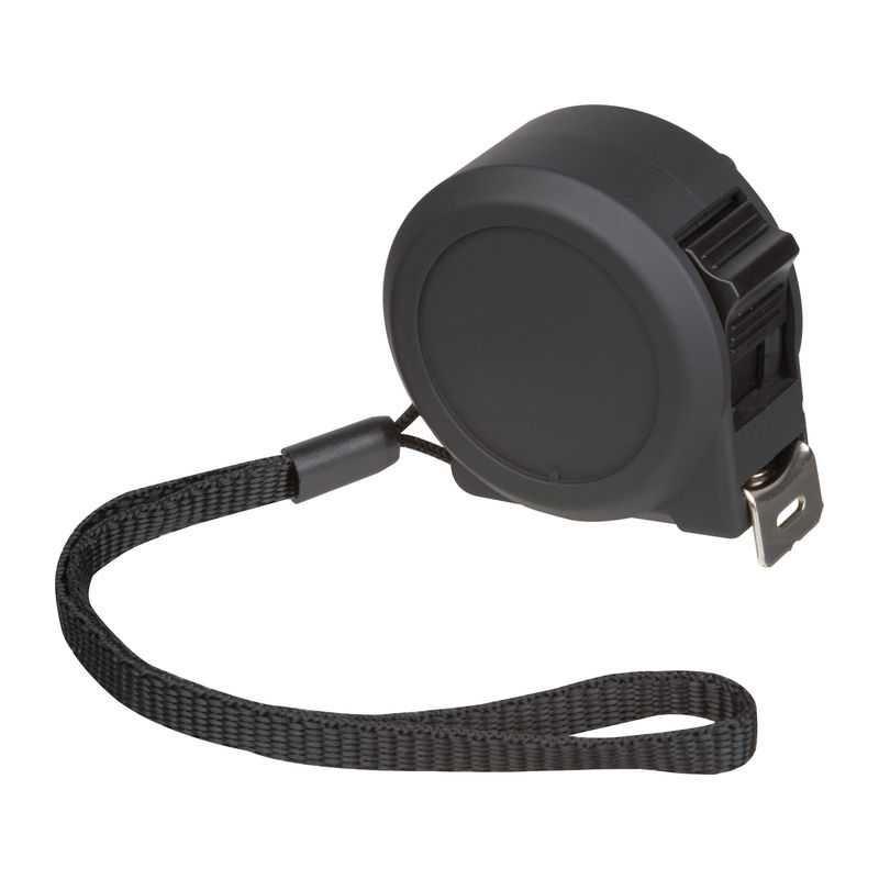 Ocelový svinovací metr s plastovým pouzdrem, 3 m > černá