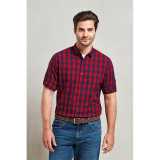 Pánská košile(PREMIER "Mulligan" CHECK - MENS COTTON SHIRT)>červená/modrá(navy)>L