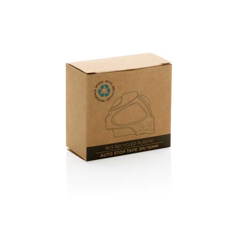 Svinovací metr Auto stop 3m/16mm z RCS recykl. plastu > černá