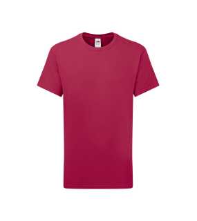 Dětské triko (FRUIT OF THE LOOM Kids Iconic 195 T) > červená (cranberry) > 14/15