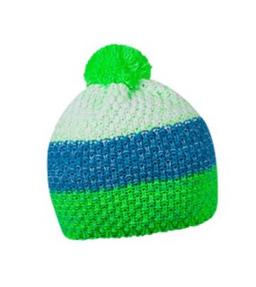 Zimní čepice> zelená (neon) / tyrkysová / bílá