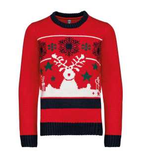 Dětský svetr (KIDS' CREW NECK CHRISTMAS JUMPER) > červená (cherry) > 4/6