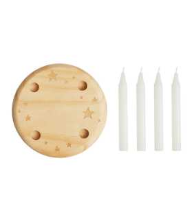 Adventní věnec se svíčkami > hnědá/bílá