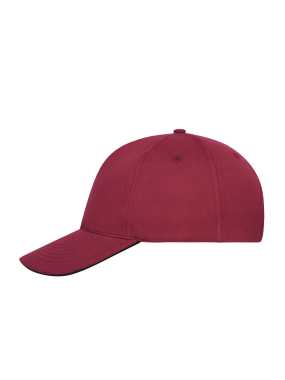 5 Panel Sandwich Cap Bio Cotton> červená (burgundy) / černá
