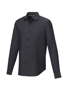 Cuprite Pánská košile s dlouhým rukávem z organického materiálu GOTS >čierna (solid)>L