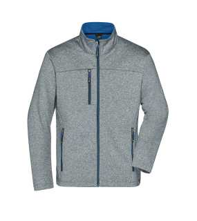 Pánská bunda (JN Mens Softshell Jacket)>šedá (dark melange) / modrá (royal)>L