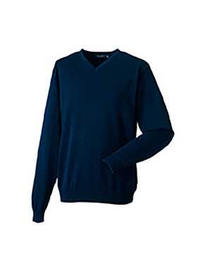 Pánský svetr (V-Neck Knitted RUSSELL)>modrá (frenchnavy)>L