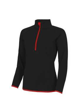 Dámská mikina (Just Cool WOMEN'S COOL 1/2 ZIP SWEAT) > černá (jet) / červená (fire) > XL