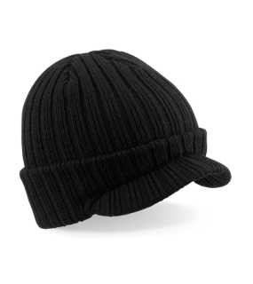 Unisex čepice (Beechfield Peaked Beanie) > černá