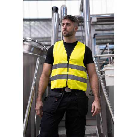 Unisex vesta (Korntex SAFETY VEST "WOLFSBURG" - BLACK HEM) > žlutá > XL