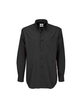 Pánská košile (B&C OXFORD LSL/MEN)>černá>S