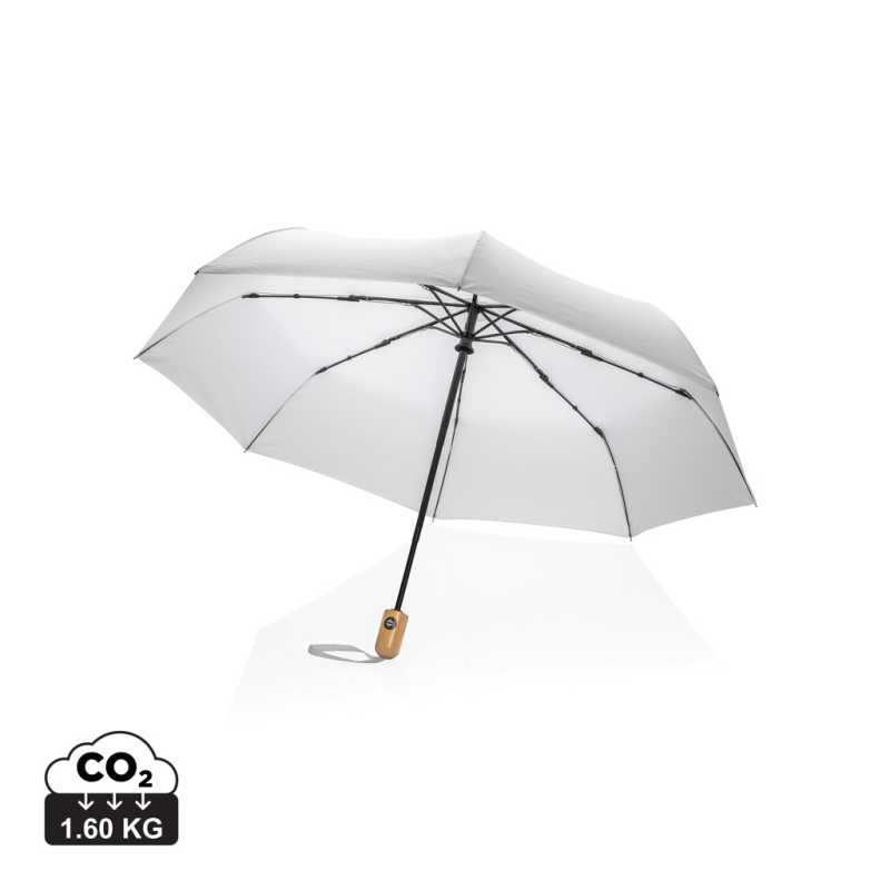 21" bambus auto-open/close deštník Impact ze 190T RPET > bílá