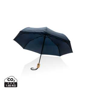 21" bambus auto-open/close deštník Impact ze 190T RPET > modrá (navy)