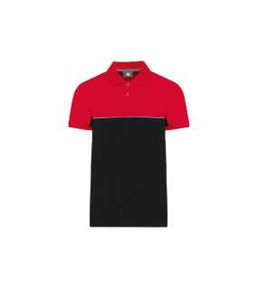 Unisex polokošile (UNISEX ECO-FRIENDLY TWO-TONE SHORT SLEEVE POLO SHIRT)>černá/červená>XL