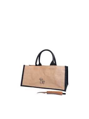 Taška a nůž na houby (SAGAFORM) > béžová / černá