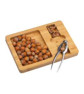 Bambusový podnos s louskáčkem > béžová
