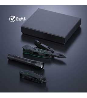 Sada multifunkční nářadí nůž a baterka > zelená