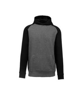 Dětská mikina (Proact KIDS' TWO-TONE HOODED SWEATSHIRT) > šedá (heather) / černá > 6/8