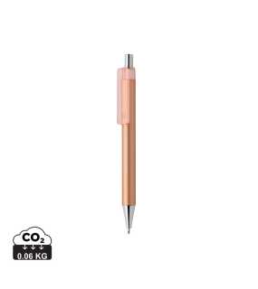 Metalické pero X8, antracitová> hnědá