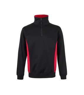 Pánská mikina (VELILLA TWO-TONE QUARTERZIP SWEATSHIRT) > černá/červená > XS