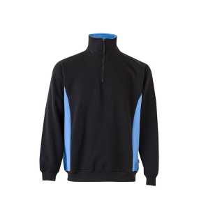 Pánská mikina (VELILLA TWO-TONE QUARTERZIP SWEATSHIRT) > černá/modrá (sky) > 2XL