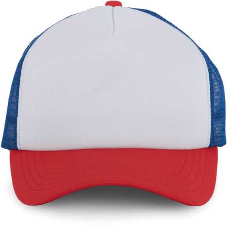 5 panelová kšiltovka (KUP TRUCKER MESH CAP - 5 PANELS)>bílá/červená(french)/modrá(reflex)