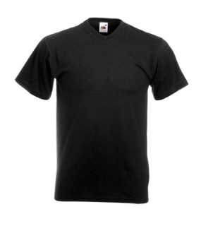 Pánské tričko (FRUIT OF THE LOOM Valueweight V-Neck T)>černá>2XL