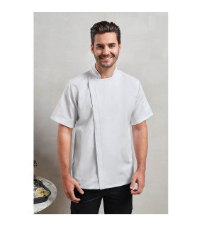 Kuchařská bunda (Premier CHEF'S ZIP-CLOSE SHORT SLEEVE JACKET) > černá (denim) > XL