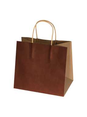 Recyklovaný papírový sáček malý > hnědá