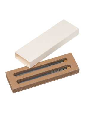 Psací sada recyklovaných hliníkových per s vložkou Semi-Gel > šedá (anthracite)