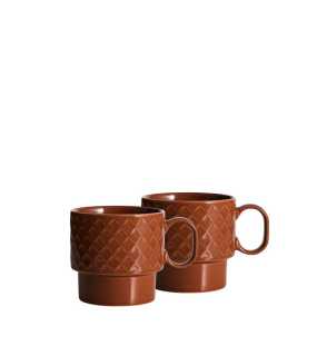 Hrnek 2ks (SAGAFORM) > červená (terracotta)