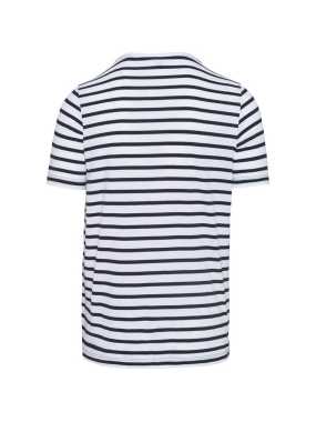 Pánské triko(Kariban STRIPED SHORT SLEEVE SAILOR T-SHIRT)>bílá(striped)/modrá(navy)>M