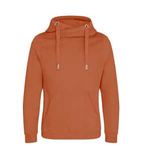 Unisex mikina (Just Hoods CROSS NECK HOODIE) > červená (ginger biscuit) > S